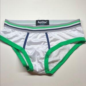 Bon Bon White and Green Men's Briefs